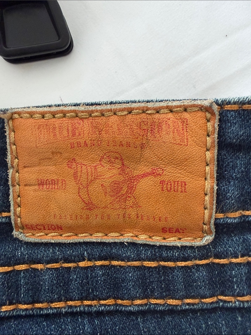 True Religion Dark Blue Flared Jeans - Picture 3 of 5